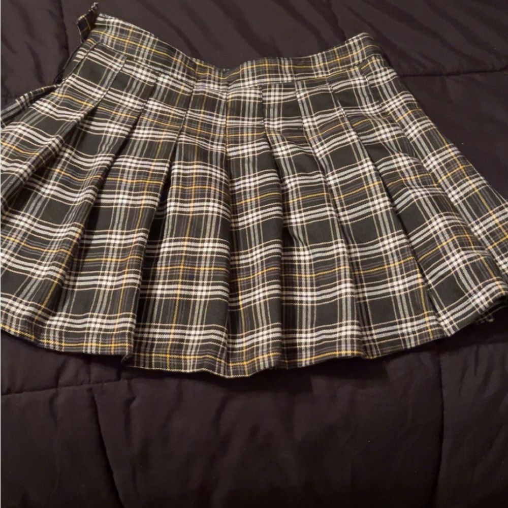 Black, Yellow, And White Plaid Skirt for Girls 11-12